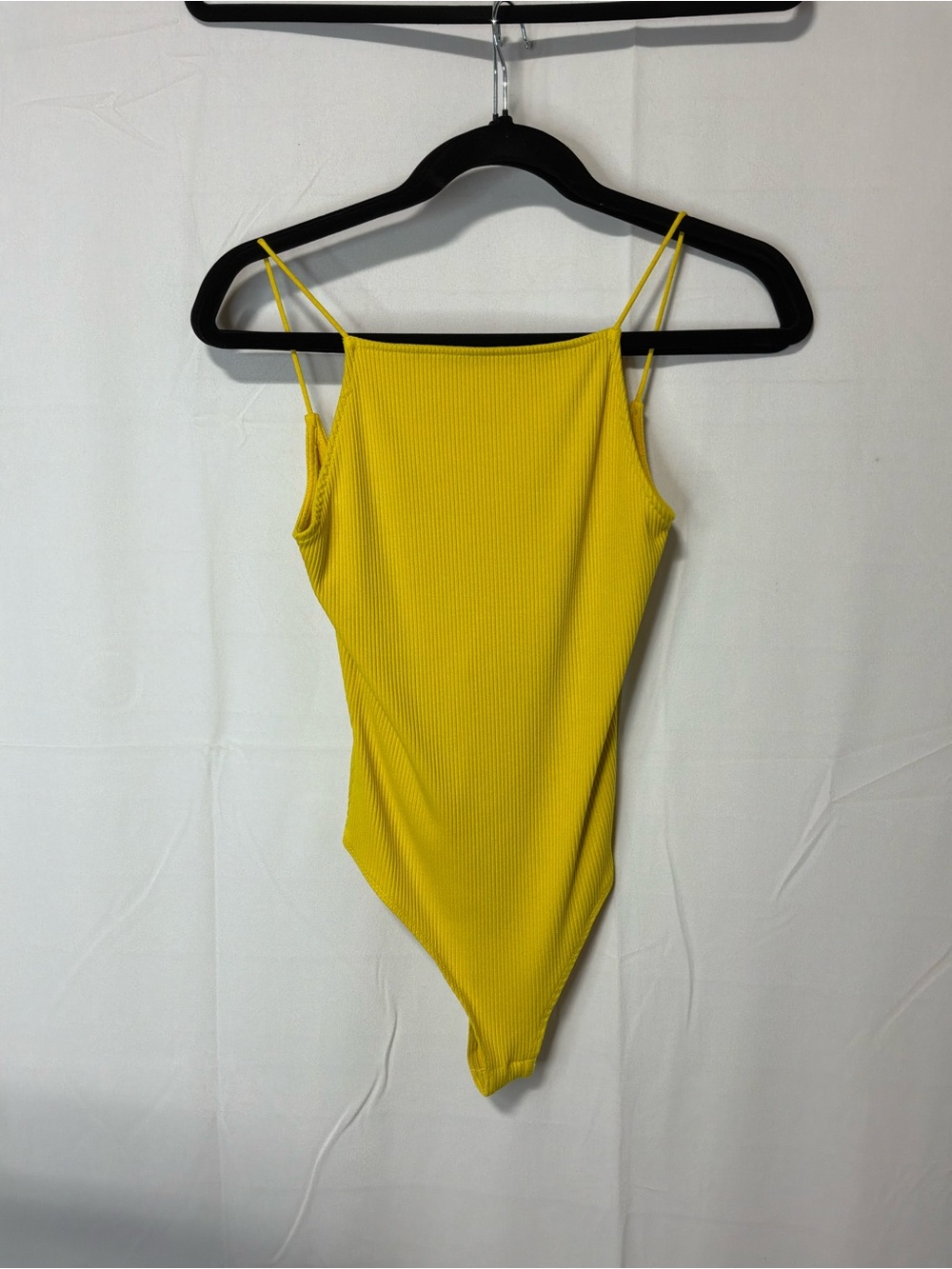 H&M Yellow Ribbed Spaghetti-Strap Kids One-Piece